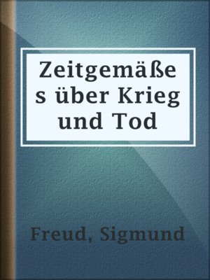 cover image of Zeitgemäßes über Krieg und Tod